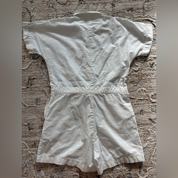 H&M Womens Utility Chino Romper Coverall Pockets White Size XS‎ - Picture 2 of 7